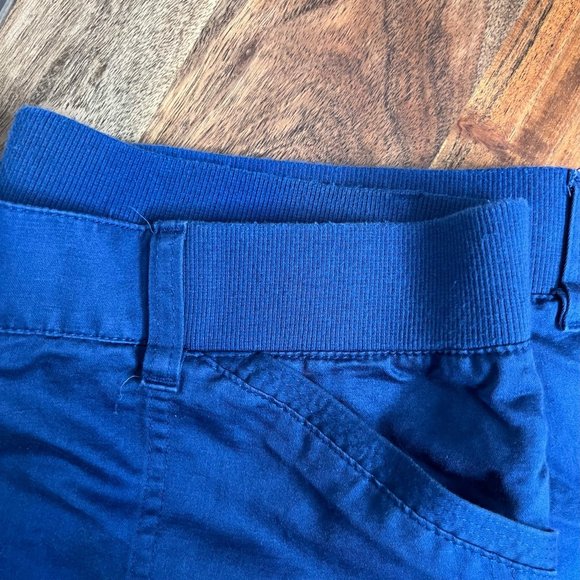 J. Jill Blue Linen Blend Capris Pant Size Roll Up Button - Picture 9 of 9
